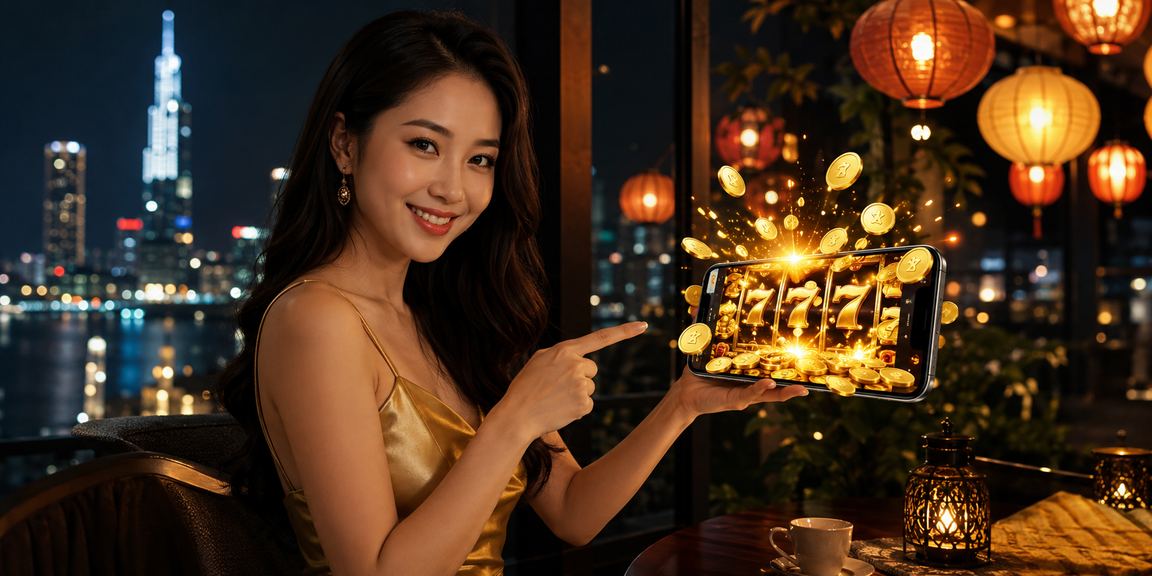 Người dùng trải nghiệm slot game cao cấp bên tách cà phê tại quán ở Hồ Chí Minh